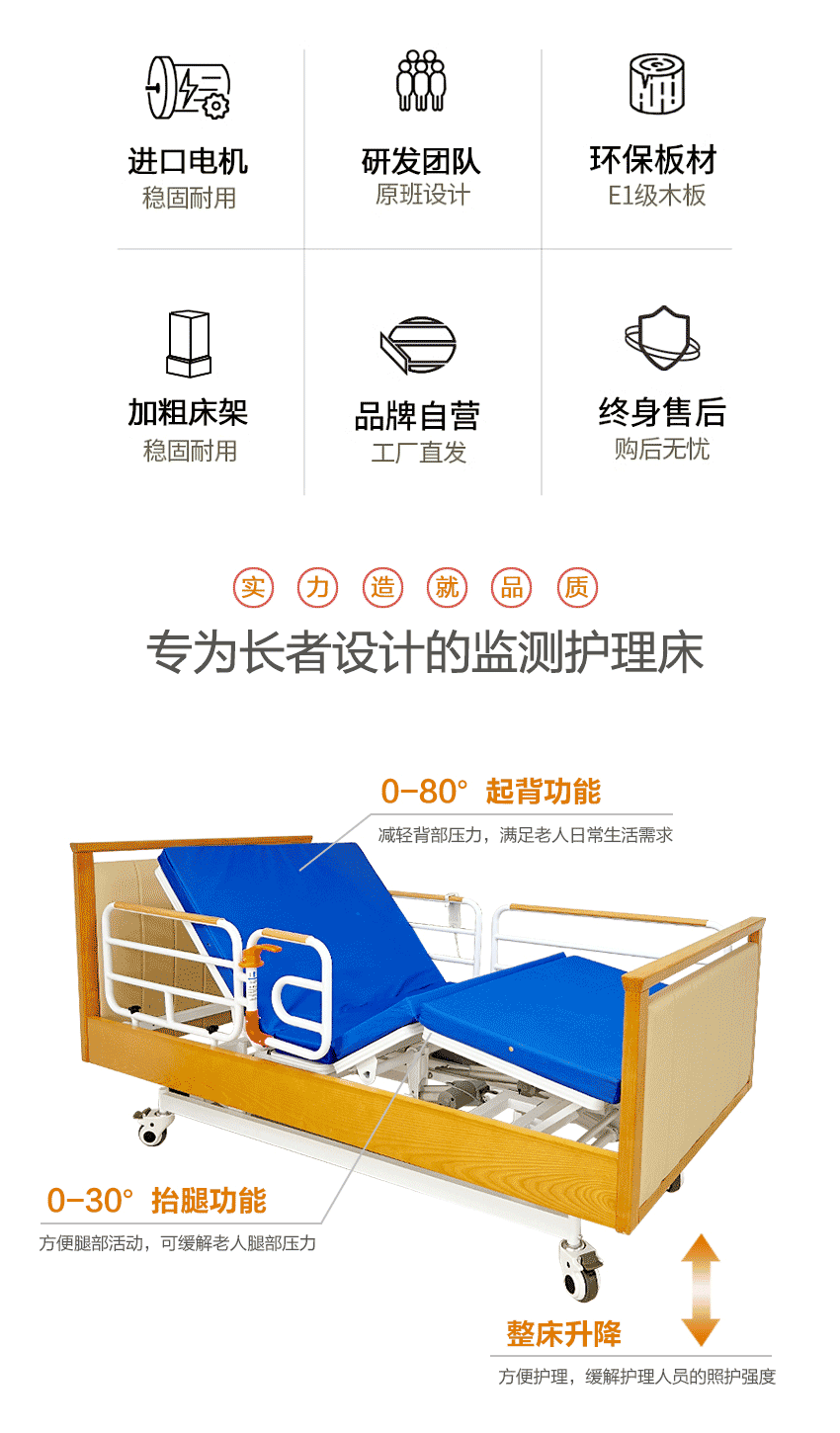 老人监测护理床